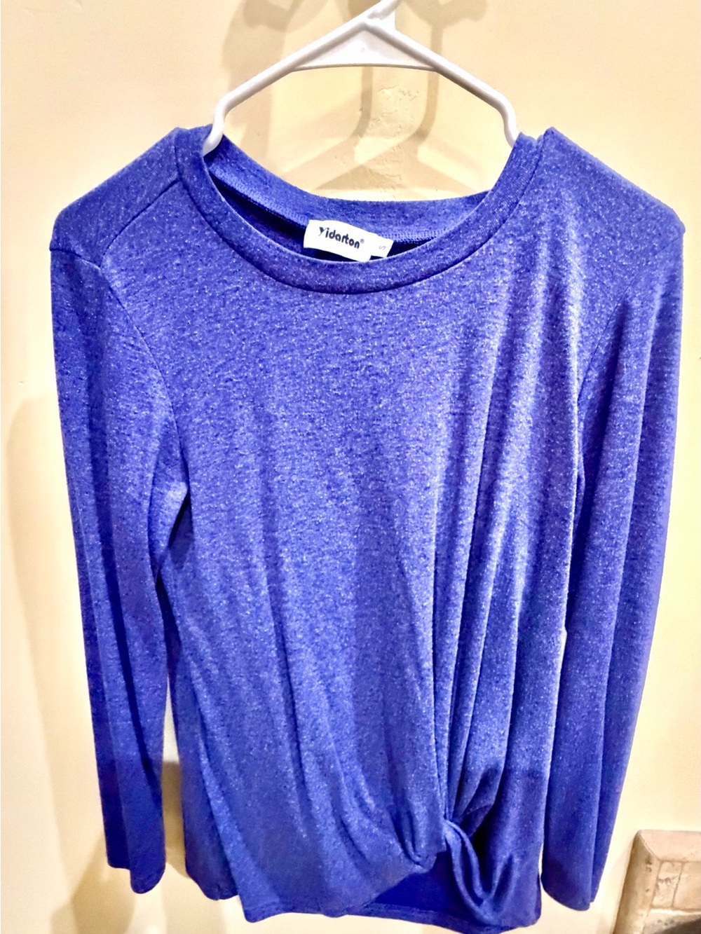 Purple Long Sleeve Twist Hem Top